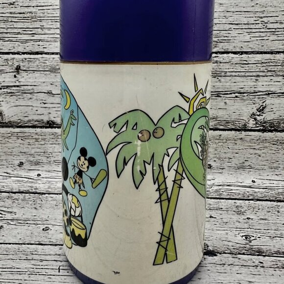 Vintage Caveman Mickey Mouse & Minnie Mouse Dinosaur Aladdin Thermos​​​ - Picture 4 of 10